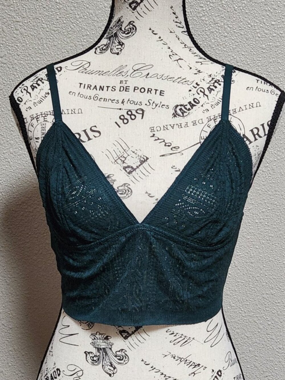 AERIE - Lace Bra Top Bralette Green - NEW NWT